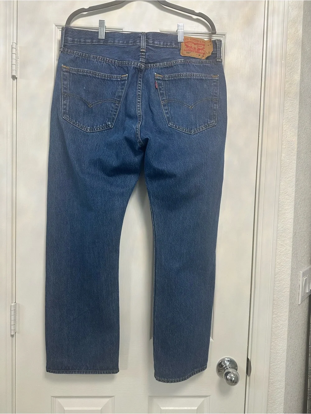 Levi's 501 Original Fit Dark Stonewash Jeans W36 L29 Blue Denim Classic Cut